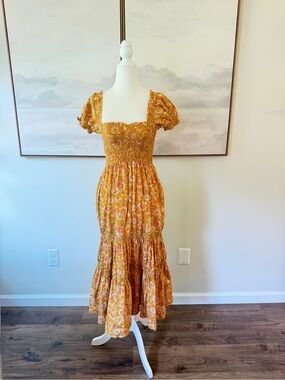 OPT Daphne Paisley Short Sleeve Midi Dress Small